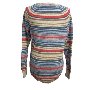 L.L.Bean Sweater Multicolor Striped‎ Cotton Boat Neck Nautical Coastal Classic M thumbnail 3