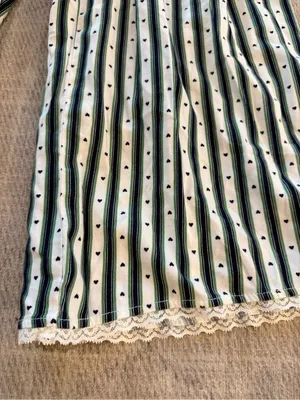 Aerie NWT Striped Heart Pajama Pants S Lace Trim Wide Leg Y2K thumbnail 3