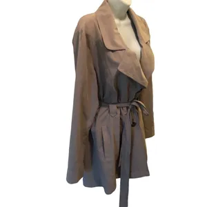 Jack by BB Dakota Belted Trench Coat Notched Collar Unlined Sz. L Taupe Academia thumbnail 6
