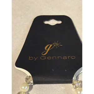 G by Gennaro Bracelet NWT Faux Pearl Crystal Beaded Silver Tassel Stretch thumbnail 4
