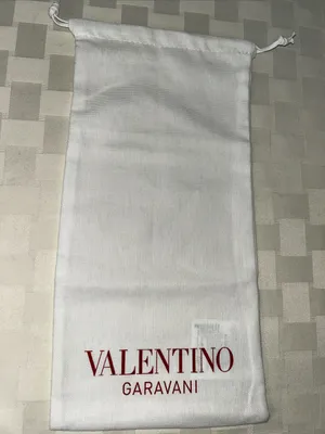 Valentino Garavani White Drawstring Dust Bag with Red Logo thumbnail 1