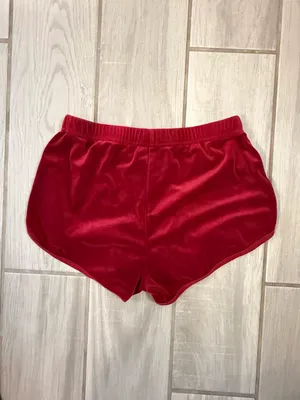 Hollister Red Velour Athletic Shorts thumbnail 5