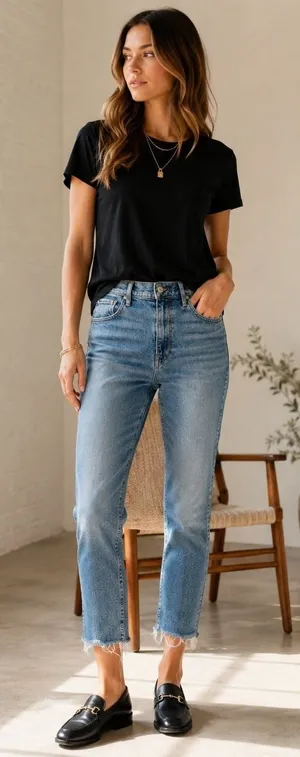 3x1 NYC Camden Jeans Women's 29 High Rise Straight Raw Hem Cropped Denim thumbnail 1