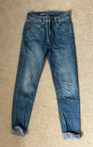 Dark Wash ‘90s Skinny Jeans without rips from American Eagle thumbnail 1