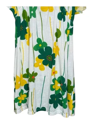 Y2K: Yag Couture ✿ Trendy Spring Floral Print Babydoll Tunic Top ✿ White ✿ Large thumbnail 6