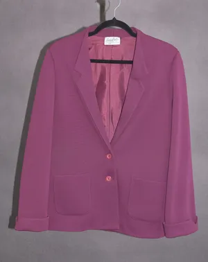 Vintage (70s) Paula Brooks Original Magenta Purple Blazer Patch Pockets Size 2X thumbnail 1