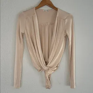 Free People Revolve Turnt Bodysuit Shimmer Sexy Date Going Out Neutral Cream Tan thumbnail 3