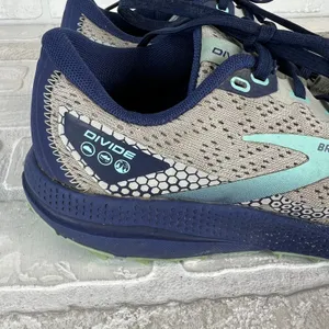 Brooks‎ Divide 3 Trail Running Shoes Womens 7.5 Oyster Cobalt Blue Tint Active thumbnail 2