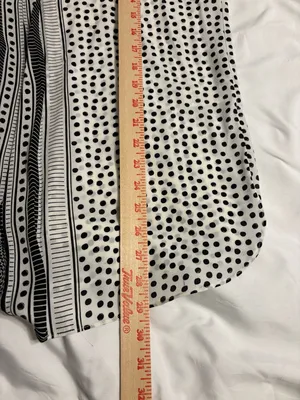 Max Studio Polka Dot Blouse Black White Split Neck Top Large thumbnail 5