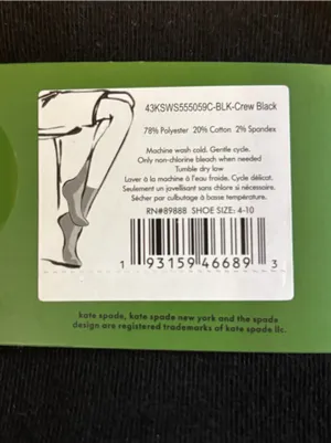NWT *Bundle of 6 pairs* kate ♠️ spade New York crew socks OS thumbnail 5