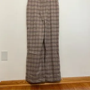 NEW NWT MODCLOTH Plaid Appeal Vest Jumpsuit Tan Brown Blue Sleeveless Retro 70s thumbnail 6