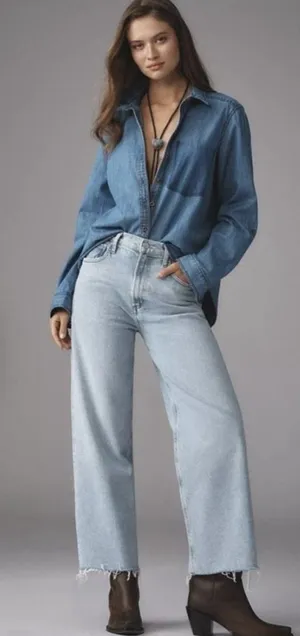 Agolde Ren High Rise Wide Leg Jeans Lightwash Capsule‎ Comfort Minimalist 28 thumbnail 1