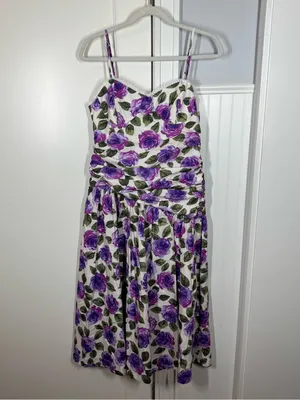 Anthropologie Maeve Cotton floral Printed Midi Dress size medium NEW NWT garden thumbnail 4