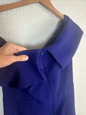 Xscape One-Shoulder Cocktail Dress Classic Evening Event Wedding Blue Purple thumbnail 5