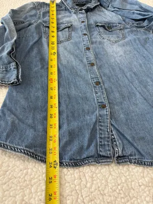 Vintage 90s Grunge Calvin Klein Chambray Denim Utility Shirt Dual Flap Pockets Size M thumbnail 6