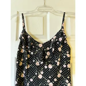 NWT Commense Floral Midi Dress Ruffle Sweetheart Neckline Spaghetti Straps New!! thumbnail 5
