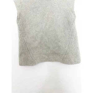 Zara Open Back Cozy Knit Vest Size Small Cream High Neck Chic Quiet Luxury thumbnail 9
