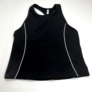 Athleta Lightning Tank Womens Size Small Black‎ Cropped Athletic Top Fitness Gym thumbnail 1