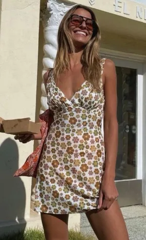 Verge Girl 70s Poolside Bias Cut Mini Dress thumbnail 1