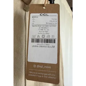 OGL Ecru Wide Leg Pants European Linen Blend High Rise NWT Medium Coastal Chic thumbnail 10