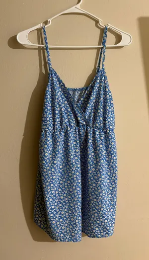 Floral Blue Romper Size L thumbnail 1