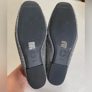 CARVELA Women's Shine Gem-Detail Slip-On Flats Grey & Silver Size 8.5 thumbnail 12