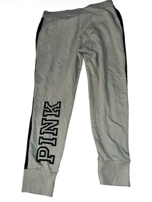 PINK Victoria's Secret Green Joggers with Black Side Panels thumbnail 2