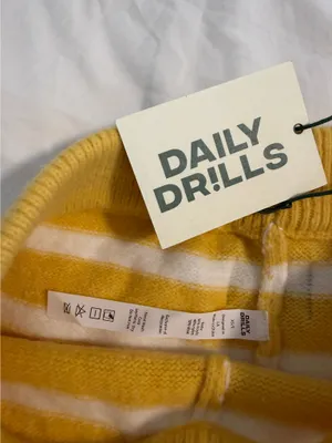 Daily Drills Sunny & White Stripe Knit Micro Shorts thumbnail 4