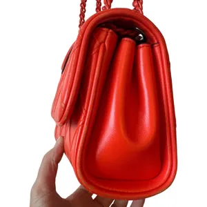 Tory Burch Fleming Orange Quilted Leather Convertible Shoulder Crossbody Bag thumbnail 9