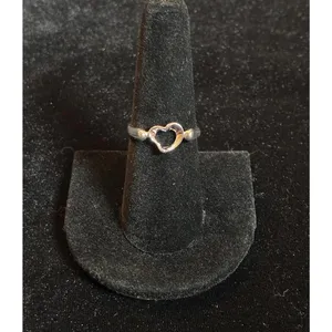 Costume silver plate open heart ring size 7.5 thumbnail 2