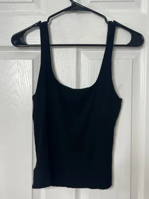 Edikted Bow Tank Top Black Ribbed Coquette Balletcore Y2K Cami Romantic Size M thumbnail 3