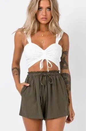 Princess Polly Wheatly Shorts Khaki 4 thumbnail 1