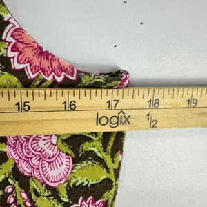J Jill Maxi Dress XS Floral Brown Pink Boho Forest Fairy Cottagecore Earthy‎ thumbnail 6