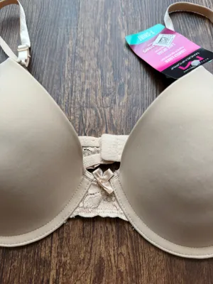 NWT Maidenform 36C Lightly Lined T-Shirt Beige Bra With Lace Detail- Size 36C thumbnail 3