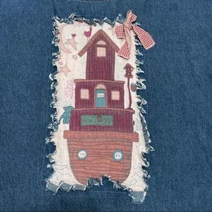 Custom OOAK vintage 90s denim Noah’s ark button down thumbnail 9