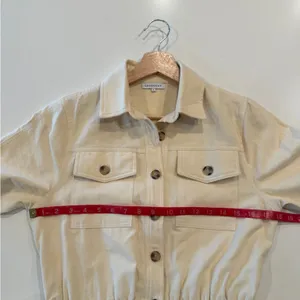 Crescent Cream Button-Up Utility Cotton Belted Romper Size Small‎ thumbnail 4