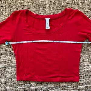 Bright Red Long Sleeve Scoop Neck Fitted Crop Top thumbnail 5