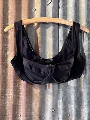SKIMS Shaping Swim Unlined Underwire Bikini Top NWT Black XL Shaper Bra Festival thumbnail 5