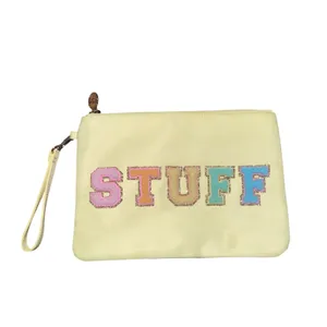 Stoney Clover Lane Stuff Pouch Womens OS‎ Yellow Good Pastel Varsity Letter thumbnail 2