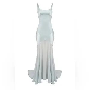 House of CB Vittoria Pistachio Chiffon Floor Length Gown thumbnail 4