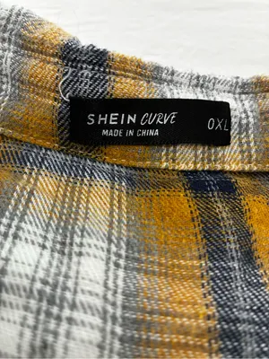 SHEIN Yellow Plaid Button-Down Shirt thumbnail 2