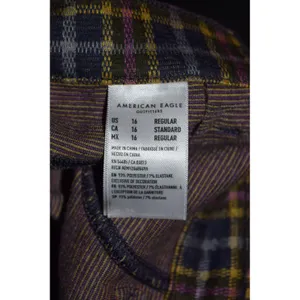 American Eagle Plaid Pants Women 16 Regular Multi Color Excellent Flare Leg thumbnail 7