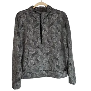 Kyodan Outdoor Womens XL Quarter Zip Pullover Sweatshirt Gray Abstract‎ Print thumbnail 2