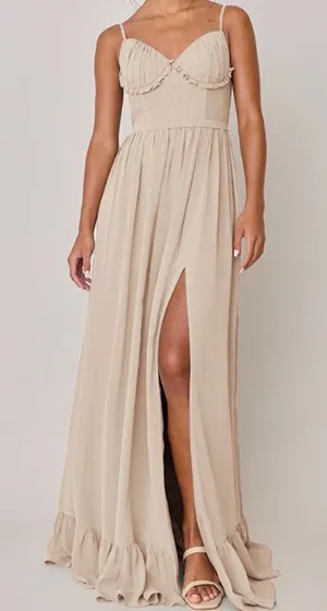 Revelry Bridesmaid Champagne Dress thumbnail 1