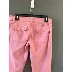 American Eagle Y2k‎ Pink Textured Stripe Stretch Crop Pants Low Rise Womens 6 thumbnail 3