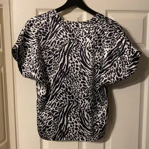 Victoria's Secret Vintage 90s silky zebra print short sleeve pj top, size medium thumbnail 2