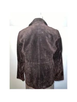 Dark Chocolate Suede 100% Genuine Leather Blazer 10 Espresso thumbnail 3