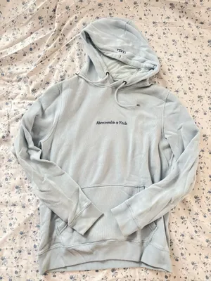 Cute Fleece Light Blue Abercrombie and Fitch Oversized Hoodie size Medium thumbnail 1