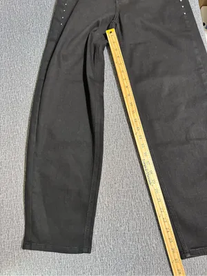 I&M High Rise Black Barrel Studded Jeans thumbnail 15