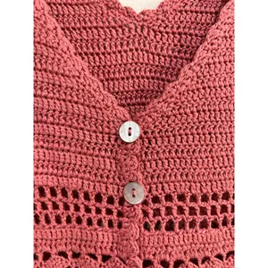 Forever 21 Pink Crochet Knit Mini‎ Dress Y2K Coquette Size Small thumbnail 8